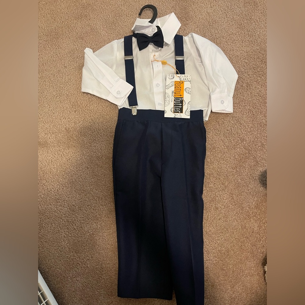 Peanut Butter Collection toddler suit navy size 2T